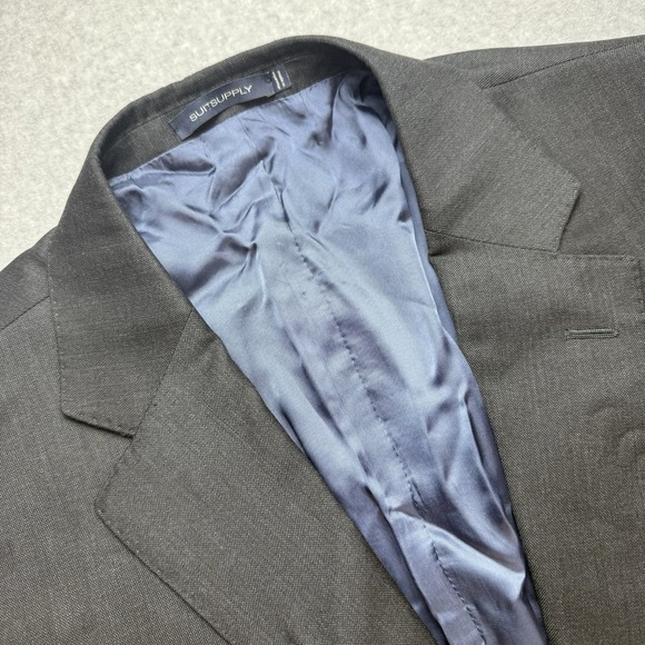 SuitSupply Blazer Mens 56 Napoli Fit Black Pure Wool Super 110s Zignone - Picture 3 of 15